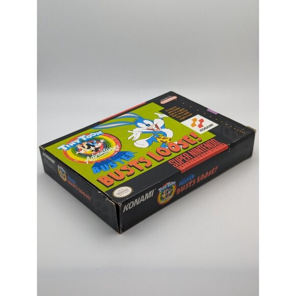 Tiny Toons Buster Busts Loose (SNES Super Nintendo 1993) Game & Box Tested Works - Picture 3 of 12